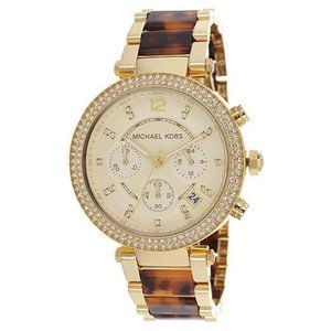 Michael Kors Women's Parker Chronograph Gold Dial Watch